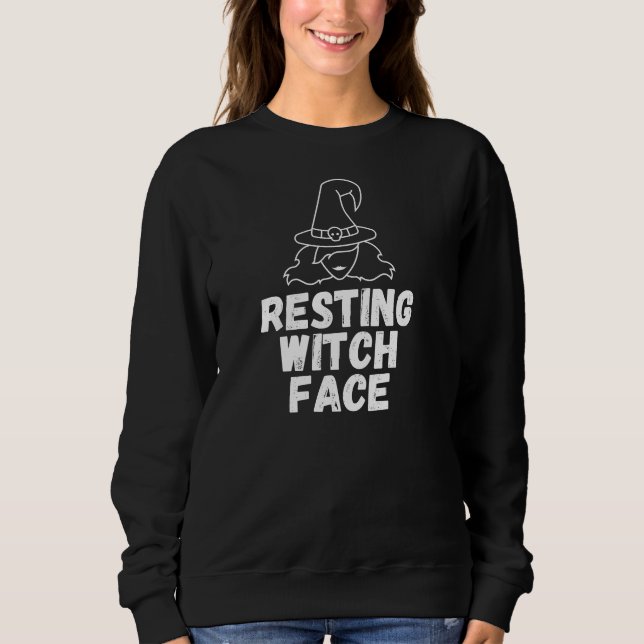 Sudadera divertida de Halloween con cara de bruja  (Anverso)