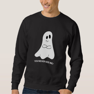 Sudadera divertida de hombre con fantasma – Nunca
