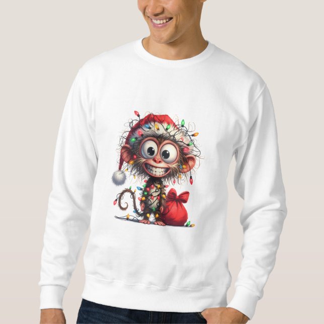 Sudadera divertida de mono de Navidad (Anverso)