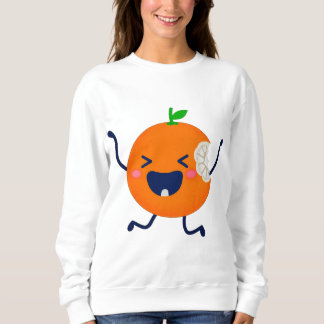 Sudadera divertida de naranja mordida bailando - K