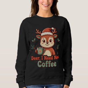 Sudadera divertida de Navidad con café de ciervo C