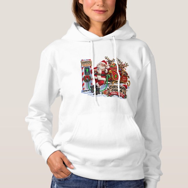 Sudadera divertida de Navidad con carga de Santa E (Anverso)