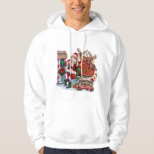 Sudadera divertida de Navidad con carga de Santa E (Anverso)