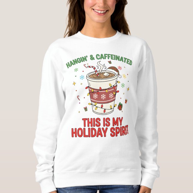 Sudadera divertida de Navidad para amantes del caf (Anverso)