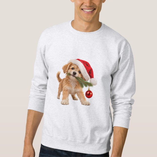 Sudadera divertida de Santa Cachorro Navidad (Anverso)