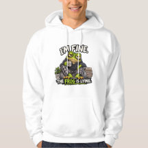 Sudadera divertida "Estoy bien, la rana está minti