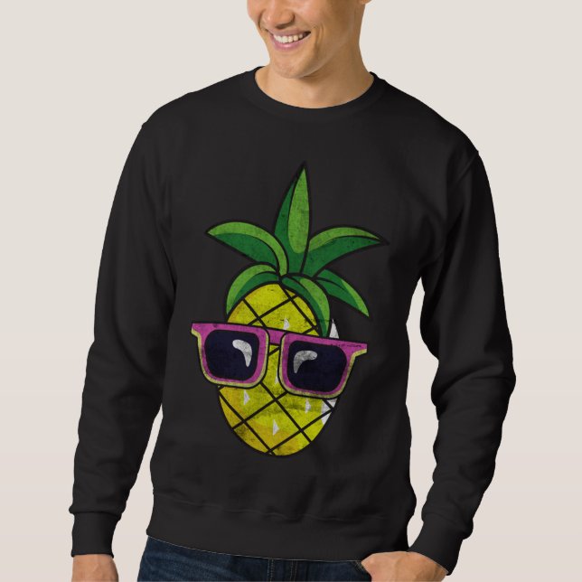 Sudadera Divertida Fruta Tropical Pun Pineapple Shades (Anverso)