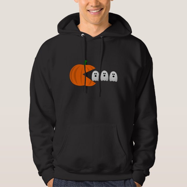 Sudadera divertida gamer halloween calabaza ghosts retro (Anverso)
