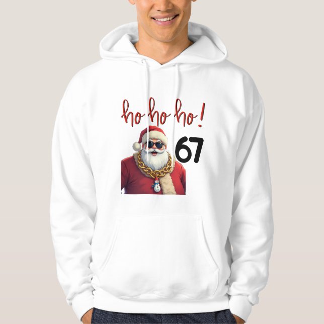 Sudadera divertida meme 67 Santa Navidad  (Anverso)