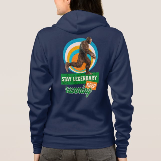 Sudadera Divertida Motivación para Correr de Bigfoot (Reverso)