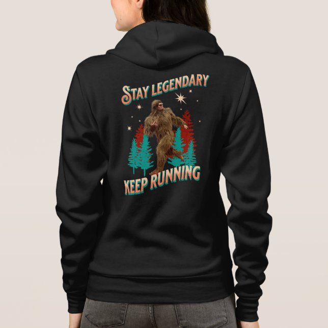 Sudadera Divertida Motivación para Correr de Bigfoot (Reverso)
