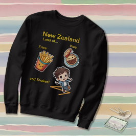 Sudadera Divertida NZ Land of Pies Fries & Shakes