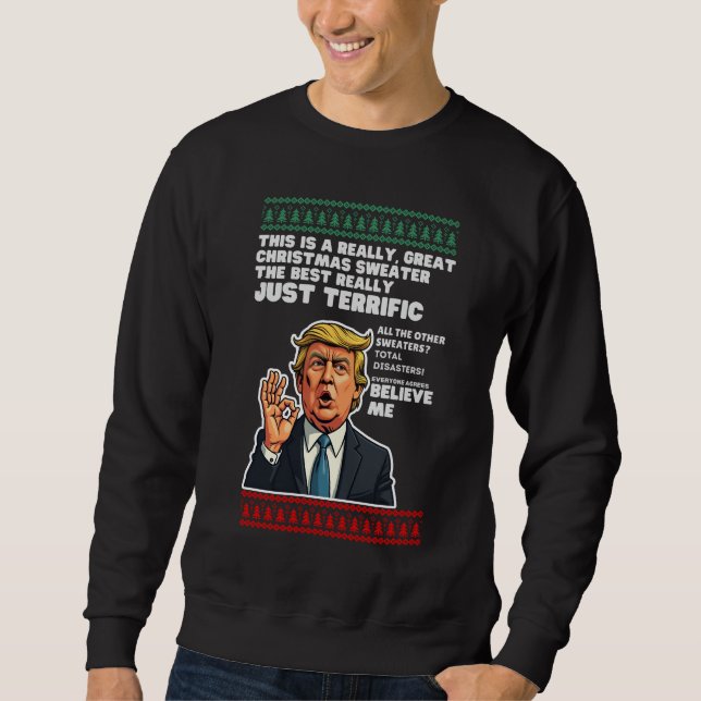 Sudadera Divertida parodia de los Navidades feos de Donald  (Anverso)