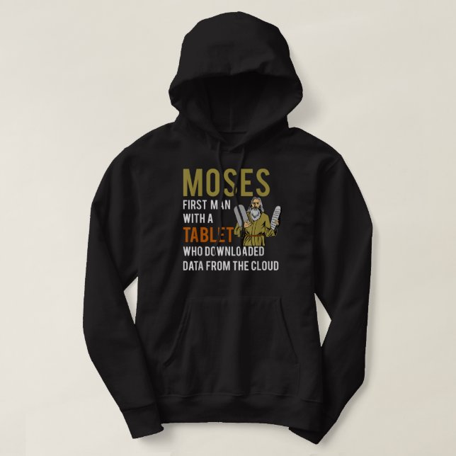 Sudadera Divertida Pascua Judía Moses Tablet Data Comp (Diseño del anverso)