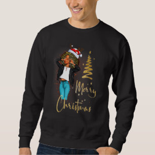 Sudadera Divertida Señora Santa Negra Solo Una Chica Que Am