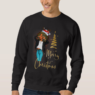 Sudadera Divertida Señora Santa Negra Solo Una Chica Que Am