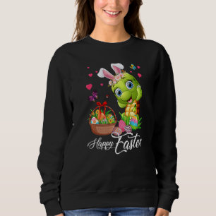 Sudadera Divertida tortuga de conejo con cesta de huevos de