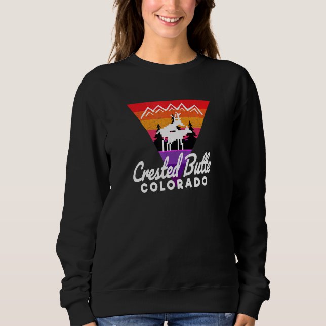 Sudadera Divertida vida silvestre Crested Butte Co Moose Mo (Anverso)