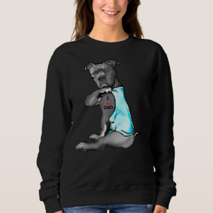 Sudadera Divertidas mujeres Perro Pitbull Yo Amo Tattoo Pap
