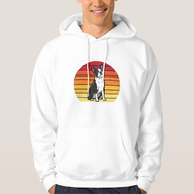 Sudadera Divertido Actitud de Perro Retro Boston Terrier (Anverso)