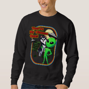 Sudadera Divertido Alaskan Klee Kai Alien Eres elegido un o