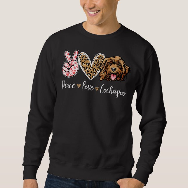 Sudadera Divertido amor por la paz Cockapoo Perro Lover (Anverso)