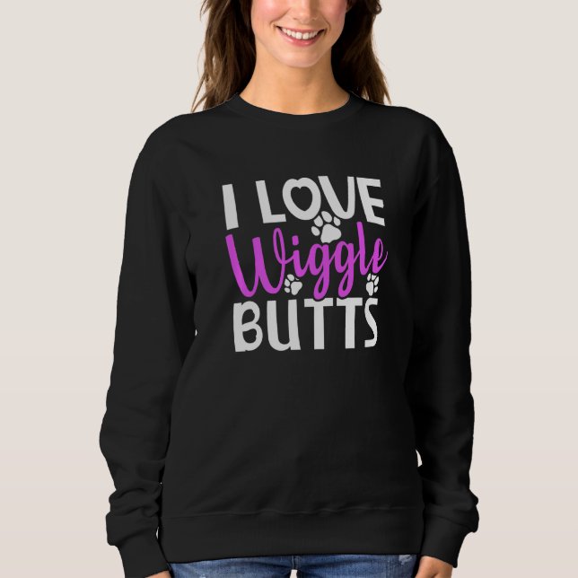 Sudadera Divertido amor Wiggle Butts Dog Paw Perros Dueños  (Anverso)