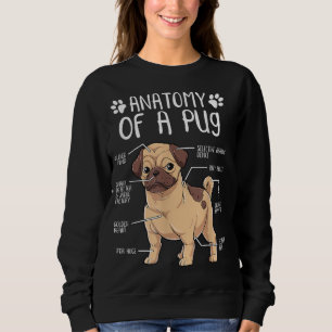 Sudadera Divertido anatomía Pug Dog Pug Lover