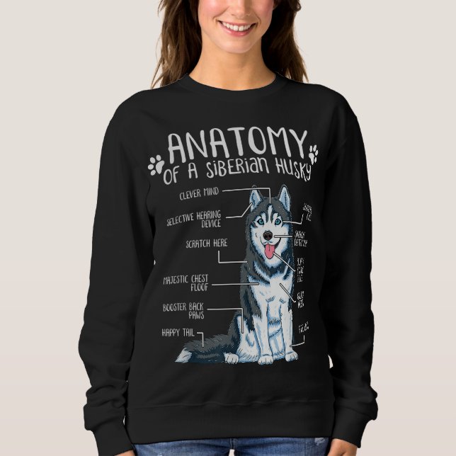 Sudadera Divertido anatomía siberiano Husky Dog Lover (Anverso)