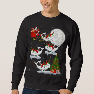 Sudadera Divertido árbol de alumbrado navideño Santa Riding