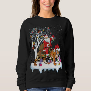 Sudadera Divertido árbol de alumbrado navideño Santa Riding