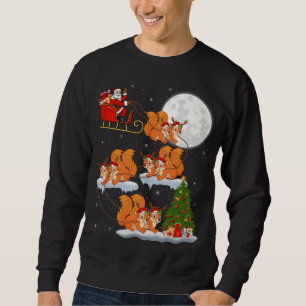 Sudadera Divertido árbol de alumbrado navideño Santa Riding
