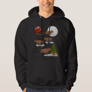 Sudadera Divertido árbol de alumbrado navideño Santa Riding