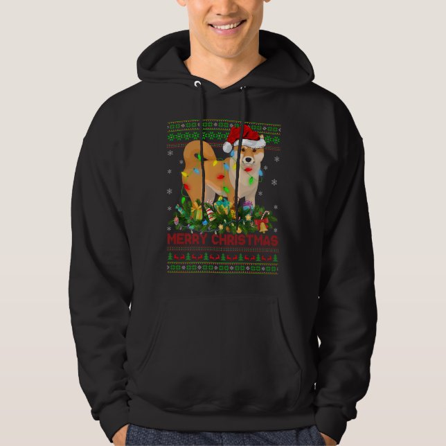 Sudadera Divertido árbol de alumbrado navideño Santa Ugly S (Anverso)