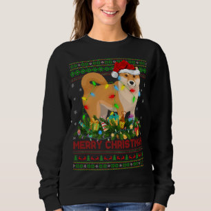 Sudadera Divertido árbol de alumbrado navideño Santa Ugly S