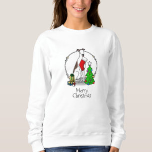 Sudadera Divertido árbol de navidad 2 perro gallo (romano l