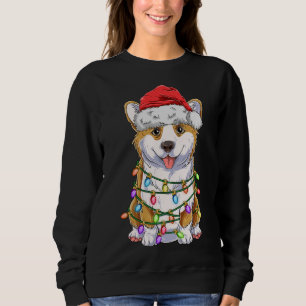 Sudadera Divertido árbol de Navidad Corgi luces Gigante San