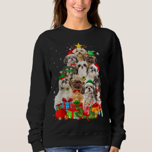 Sudadera Divertido árbol de navidad shih zu ilumina el amor