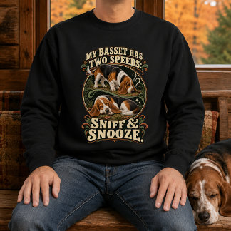 Sudadera Divertido Basset Hound Olfatea y Duerme
