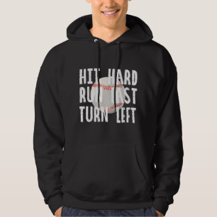Sudadera Divertido béisbol vintage golpe duro corre rápido