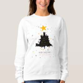 Sudadera Divertido Black Cat Christmas Tree Sweatshirt