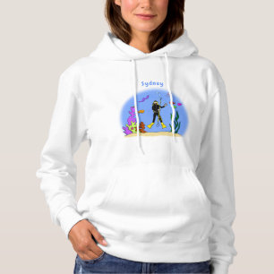 Sudadera Divertido buceador de scuba y personalizado de cri