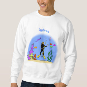 Sudadera Divertido buceador de scuba y personalizado de cri