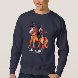 Sudadera Divertido caballo Pareja de Brujas T-Shirt Tri-Ble