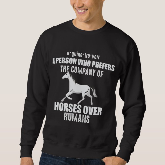 Sudadera Divertido caballo que dice regalo para el Chica am (Anverso)