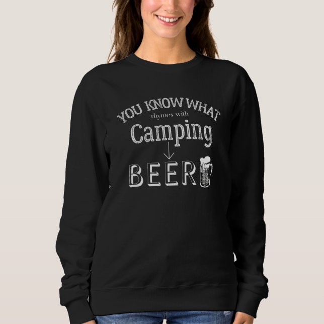 Sudadera Divertido camping ¿Sabes qué rimas con acampar (Anverso)