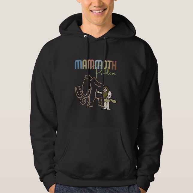 Sudadera Divertido Caveman Mammoth Problema Vintage Prehist (Anverso)