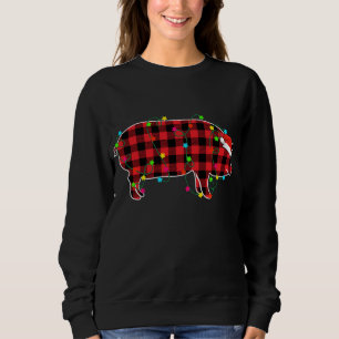 Sudadera Divertido Cerdo Árbol De Navidad Rojo Pájaros De N