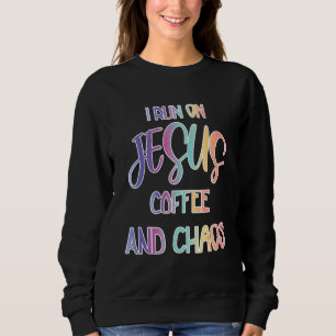 Sudadera Divertido, Corro Con El Café Jesús Y El Caos Crist