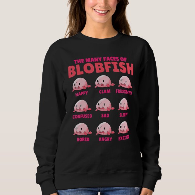 Sudadera Divertido De Las Muchas Caras De Los Blobfish Cute (Anverso)